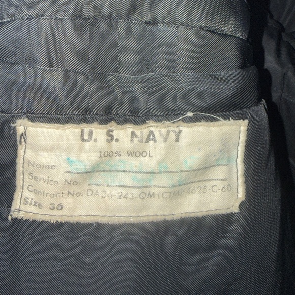Vintage 1960 US Navy Military Wool Peacoat - Picture 3 of 5